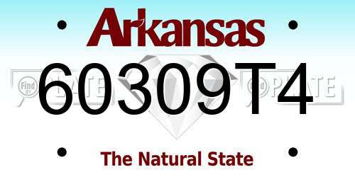 60309T4 Arkansas License Plate