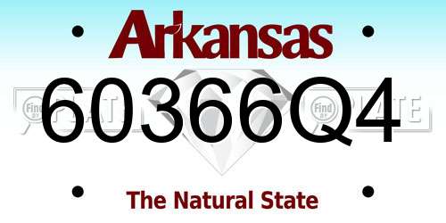 60366Q4 Arkansas License Plate