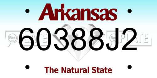 60388J2 Arkansas License Plate