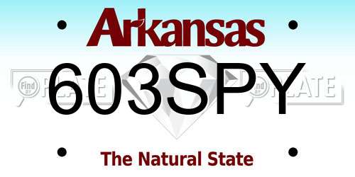 603SPY Arkansas License Plate