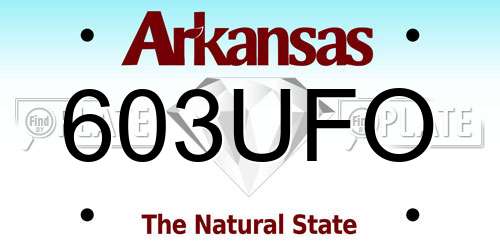 603UFO Arkansas License Plate