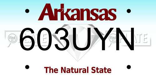 603UYN Arkansas License Plate