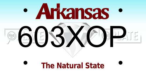 603XOP Arkansas License Plate