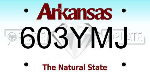 603YMJ Arkansas License Plate
