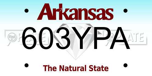 603YPA Arkansas License Plate
