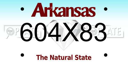 604X83 Arkansas License Plate