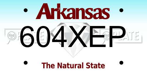 604XEP Arkansas License Plate