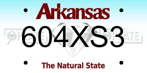 604XS3 Arkansas License Plate