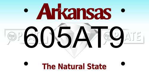 605AT9 Arkansas License Plate