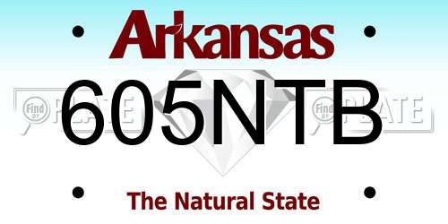 605NTB Arkansas License Plate