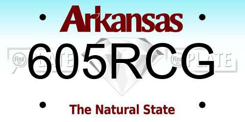 605RCG Arkansas License Plate