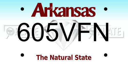 605VFN Arkansas License Plate