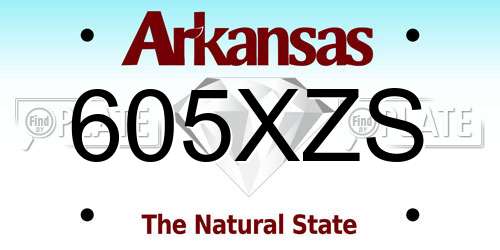 605XZS Arkansas License Plate