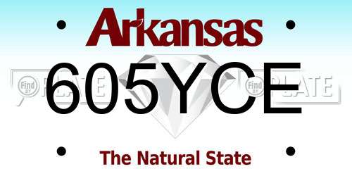 605YCE Arkansas License Plate