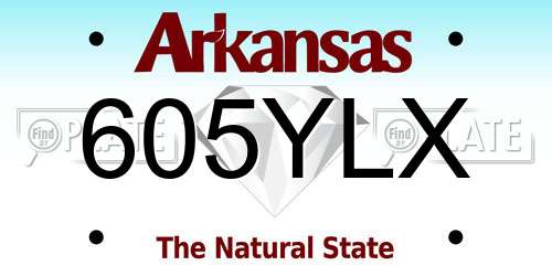 605YLX Arkansas License Plate