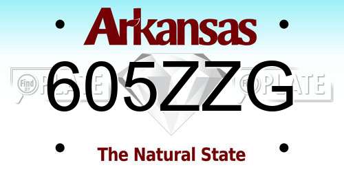 605ZZG Arkansas License Plate