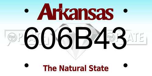606B43 Arkansas License Plate