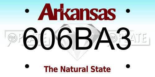 606BA3 Arkansas License Plate