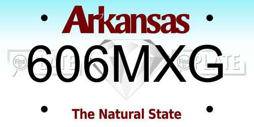 606MXG Arkansas License Plate