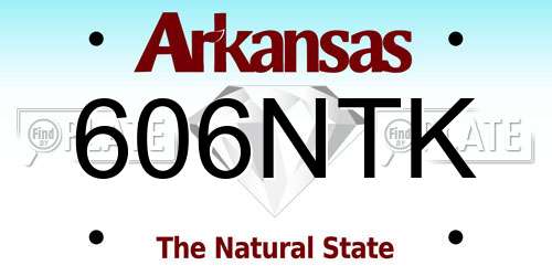 606NTK Arkansas License Plate