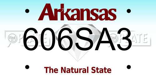 606SA3 Arkansas License Plate