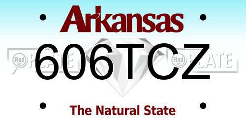 606TCZ Arkansas License Plate