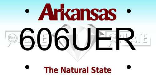 606UER Arkansas License Plate