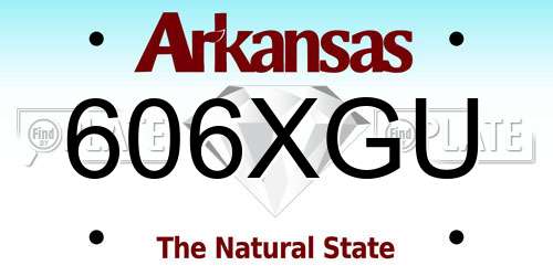 606XGU Arkansas License Plate