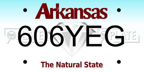606YEG Arkansas License Plate