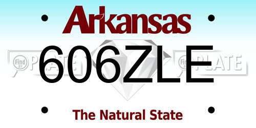 606ZLE Arkansas License Plate