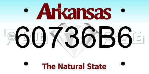 60736B6 Arkansas License Plate