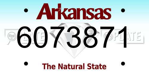 6073871 Arkansas License Plate