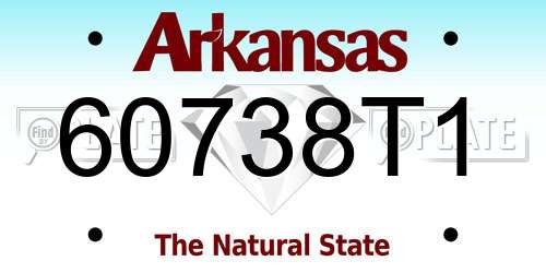 60738T1 Arkansas License Plate
