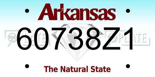 60738Z1 Arkansas License Plate