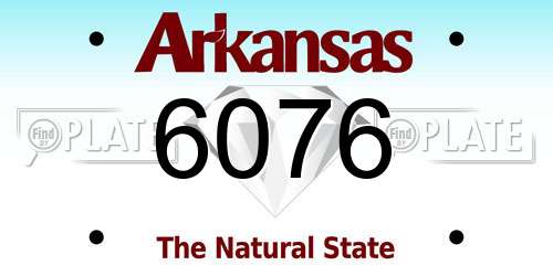 6076 Arkansas License Plate