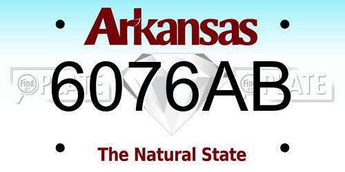 6076AB Arkansas License Plate