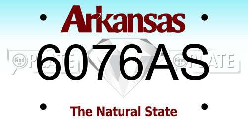 6076AS Arkansas License Plate