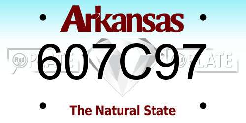 607C97 Arkansas License Plate