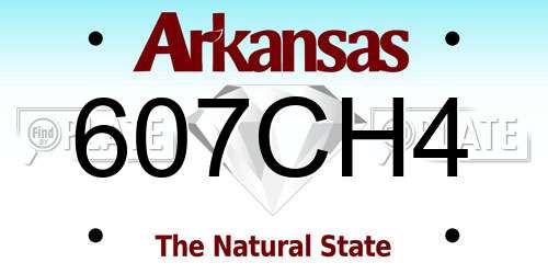 607CH4 Arkansas License Plate
