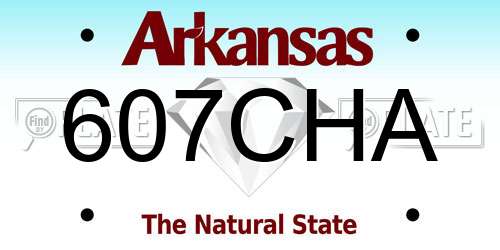607CHA Arkansas License Plate
