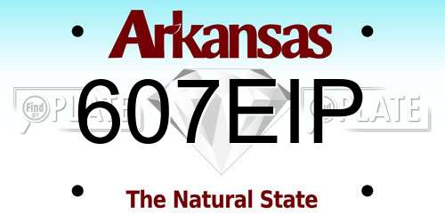 607EIP Arkansas License Plate