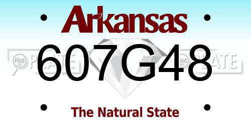 607G48 Arkansas License Plate