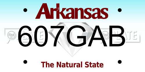 607GAB Arkansas License Plate