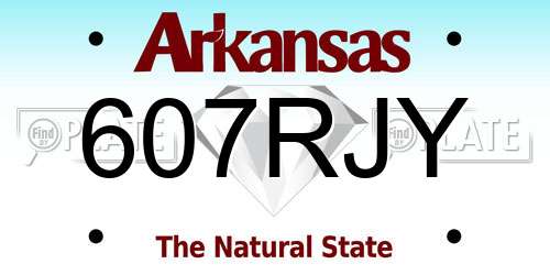 607RJY Arkansas License Plate