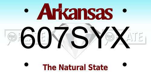 607SYX Arkansas License Plate