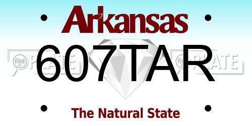 607TAR Arkansas License Plate