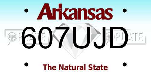 607UJD Arkansas License Plate