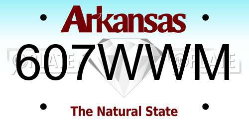 607WWM Arkansas License Plate