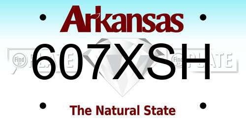 607XSH Arkansas License Plate