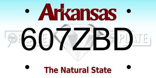 607ZBD Arkansas License Plate